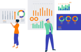 Boosted Seller Circle | Graphic of people looking at charts